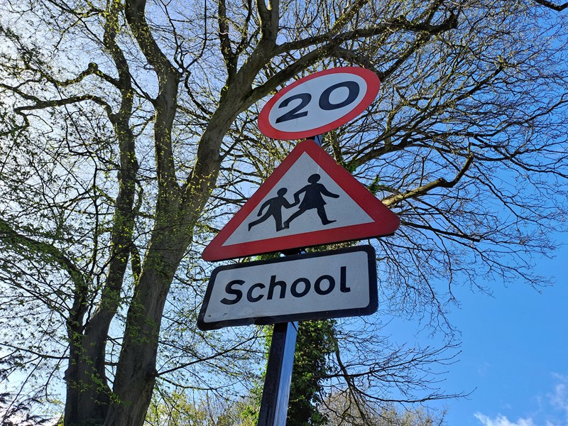 School zone sign.