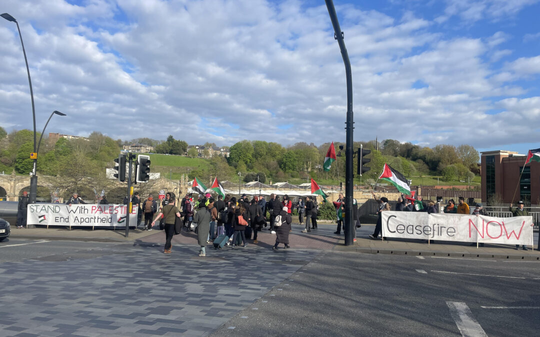 Sheffield pro-Palestine group in protest against war in Gaza