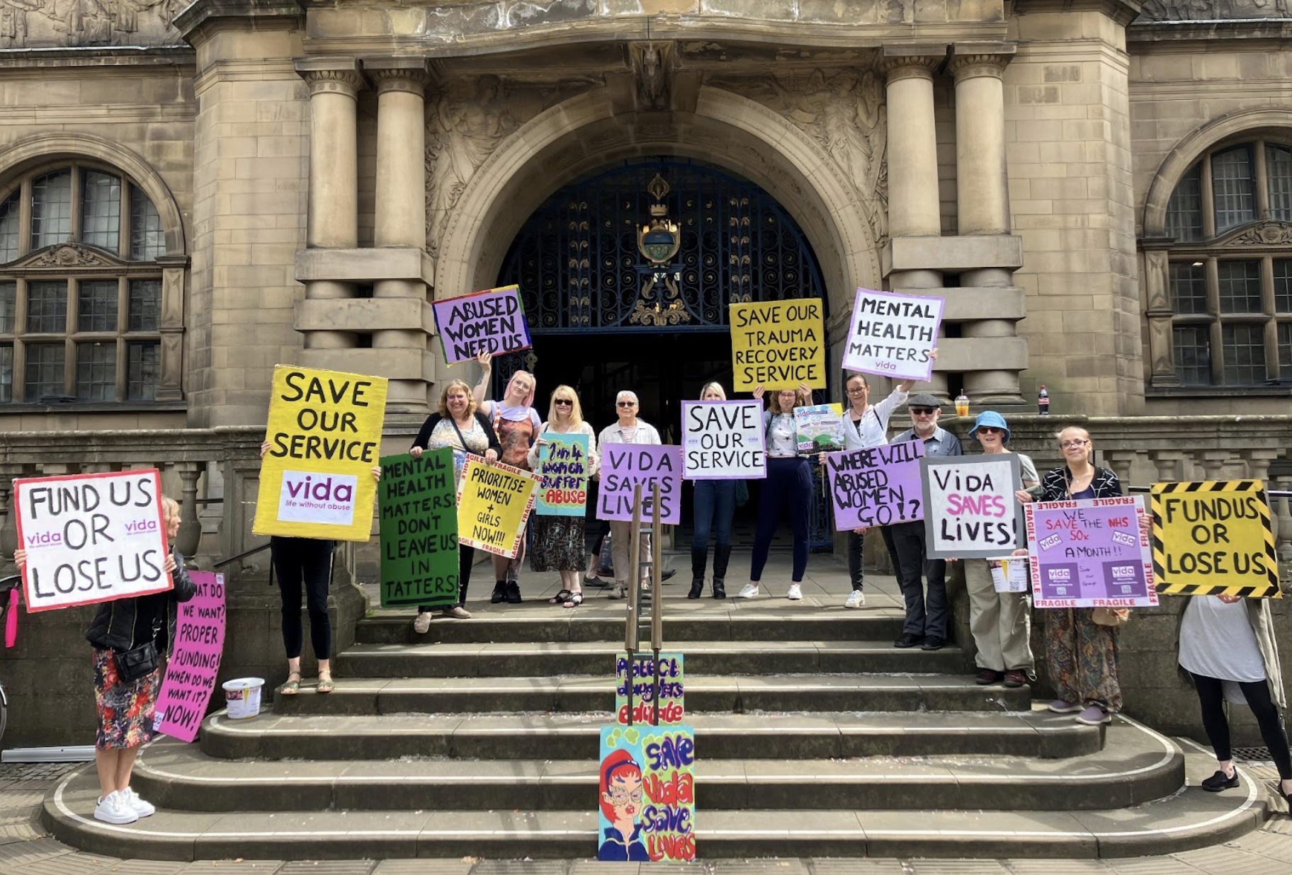 Vida petitioners outside Sheffield City Hall