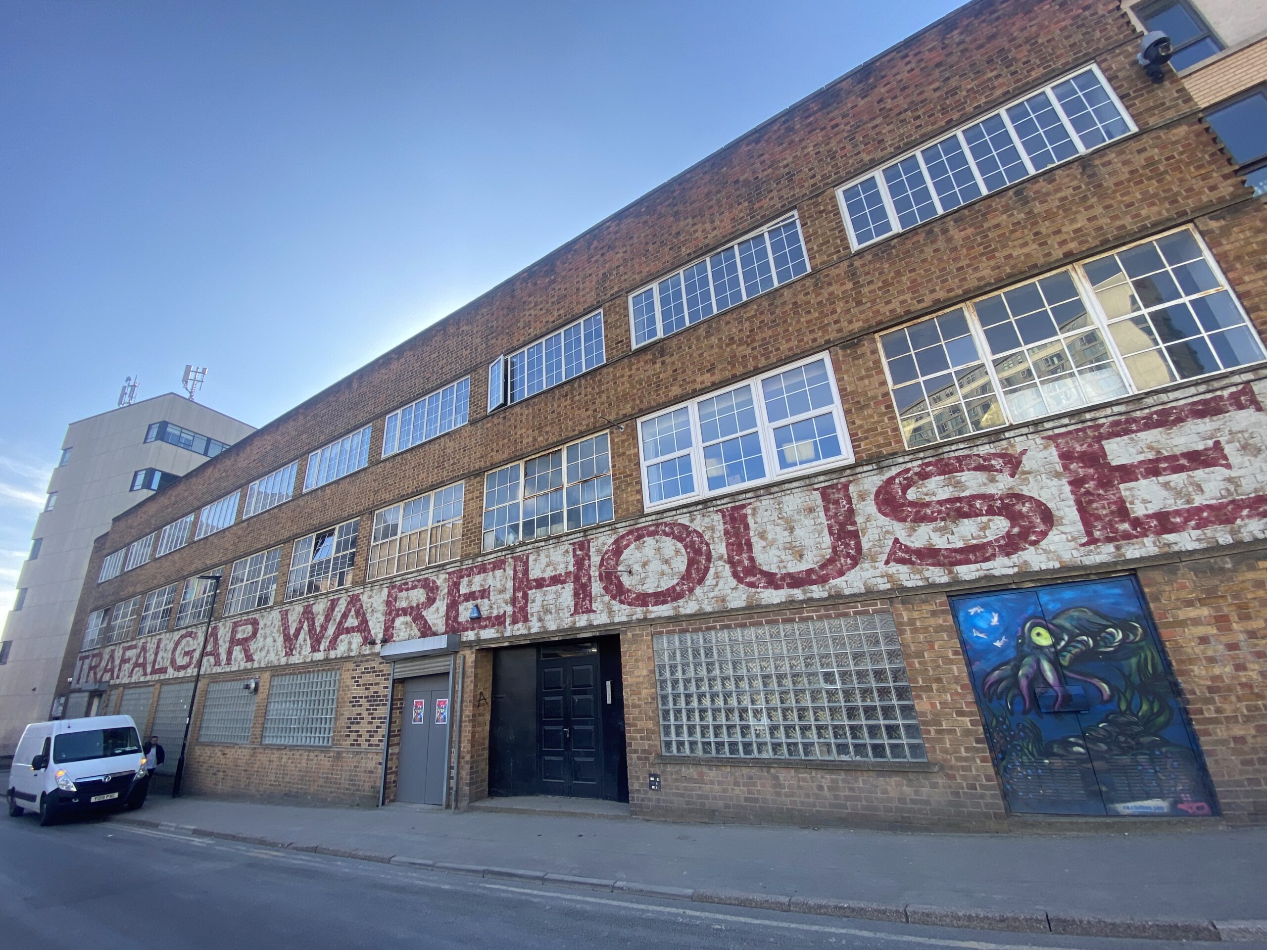 picture of the Trafalgar Warehouse in Sheffield. A former industrial warehouse.