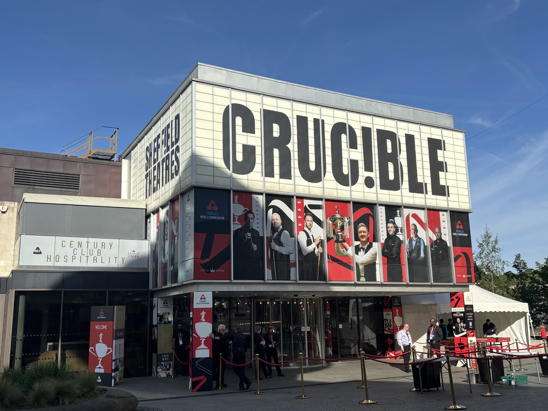 An image of the outside of thr Crucible theatre in Sheffield.