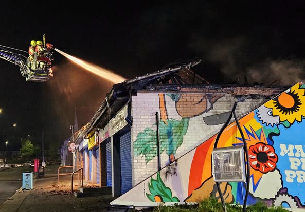 Photo credits to South Yorkshire Fire and Rescure Fire fighters tackle fire in Manor Park using aerial water ladder