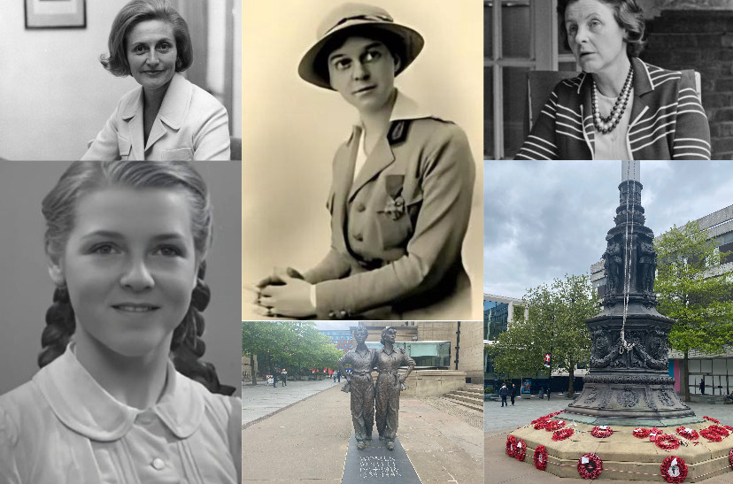 Collage of women who helped the war effort