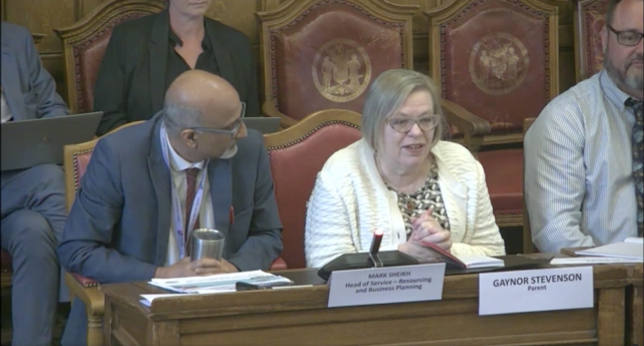 Screencap taken from Council meeting about home to school options for young people with SEND.