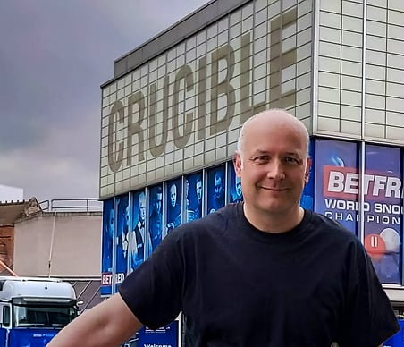 Matt Andrews in front of Crucible