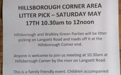 Sheffield Greens announce Hillsborough Litter Pick