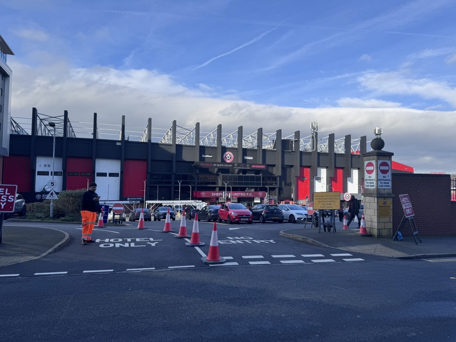 IMG_0273 A picture of Bramall Lane, the Sheffield Utd football stadium with red, white and black outing, the morning of the Steel City derby.