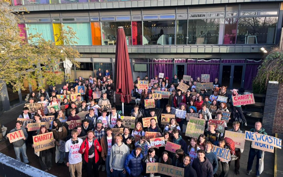 Students triumph in 1400 mile hitchhiking challenge