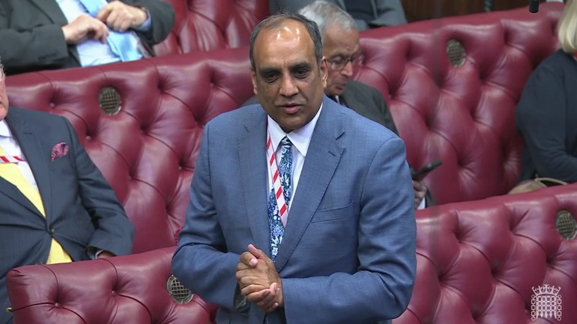 Lord Shaffaq Mohammed addressing the House of Lords